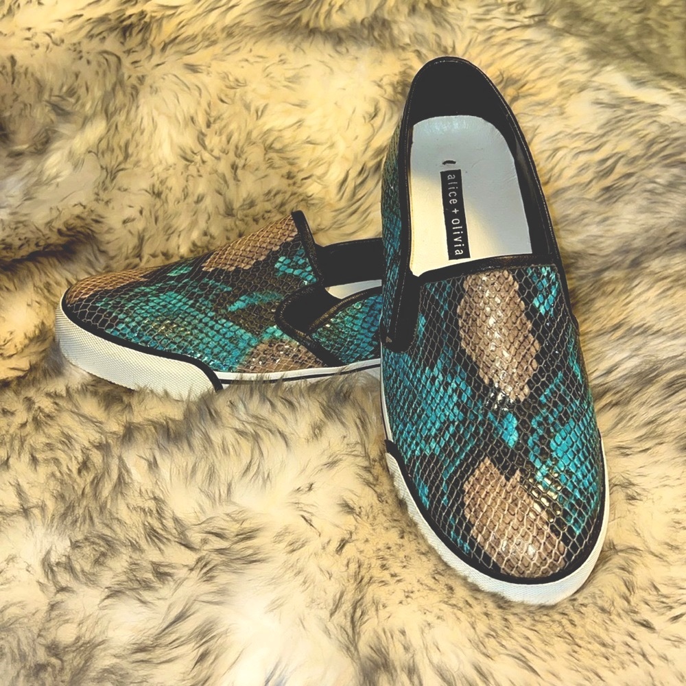alive + olivia for  Anthropologie Snake Print Loafers